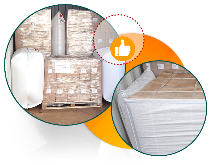 Sacos hinchables especiales para la protección de mercancías en contenedor